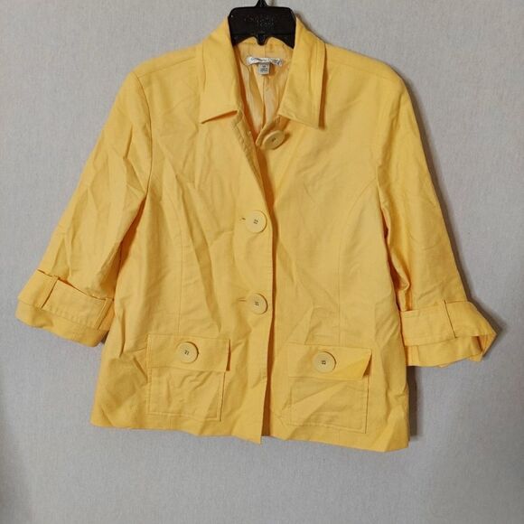 ColdWater Creek yellow 3-button blazer‎ - Picture 1 of 9